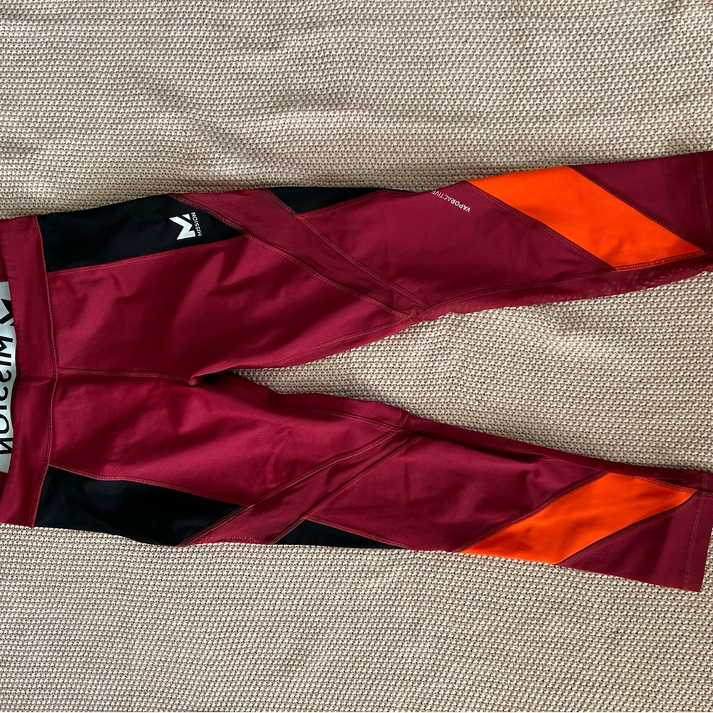 Mission Red and Orange Leggings Running Tights
